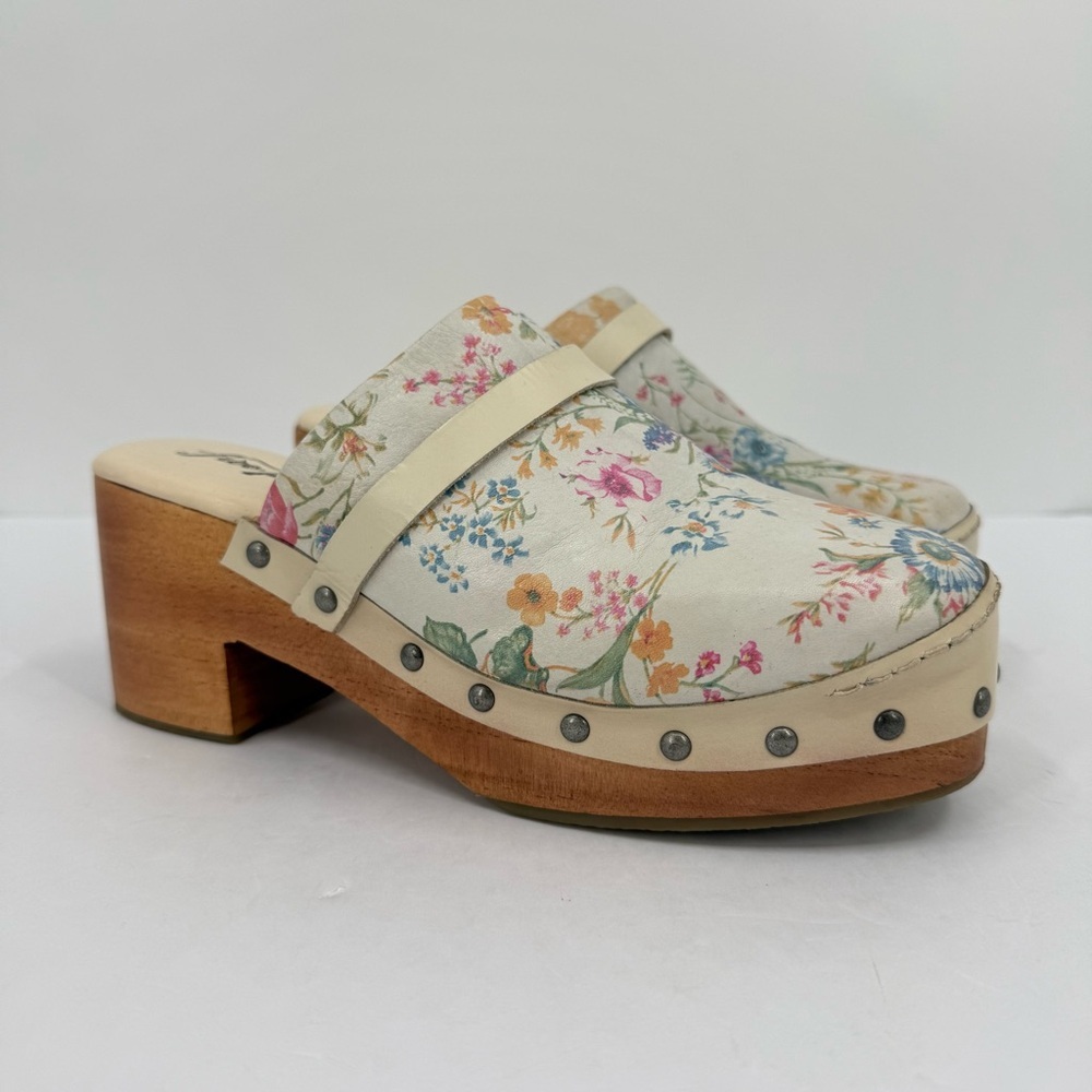 Free People Calabasas Floral Wood Clog Size 38 or US 7.5 - Picture 13 of 13